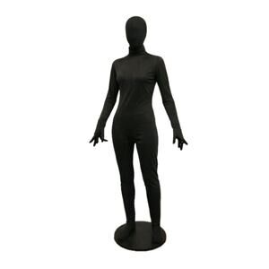 Unitard Sz L 10-12 Black Long Sleeve Cosplay Full Body Suit Hands Feet